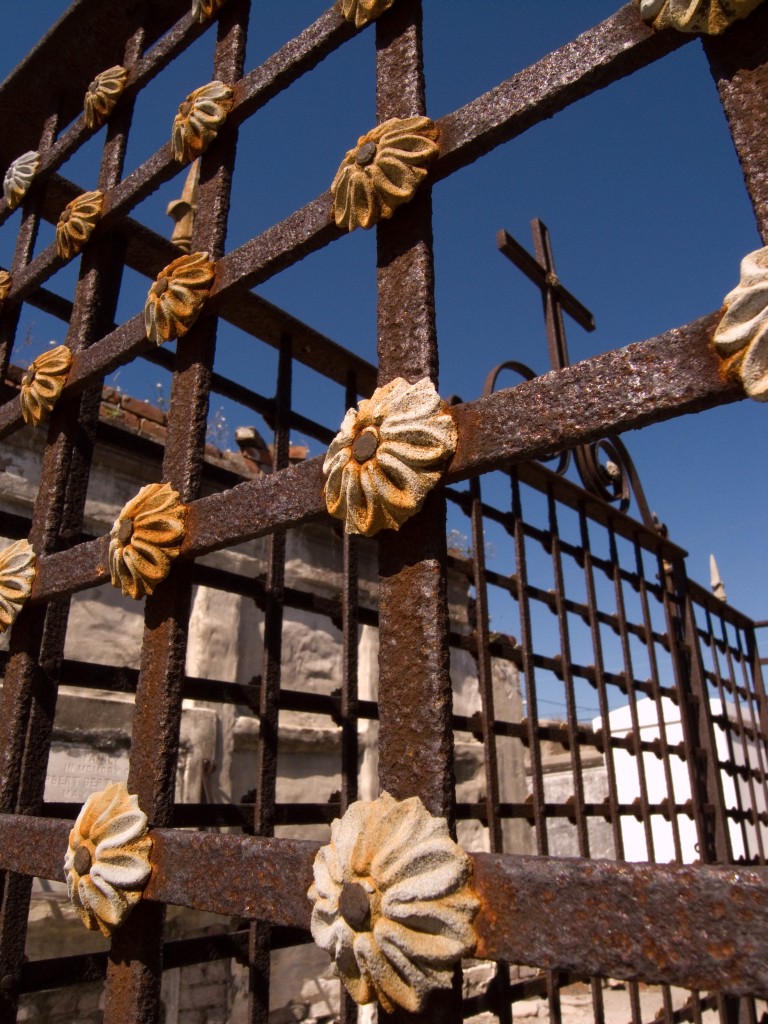 Rusted gates of a tomb