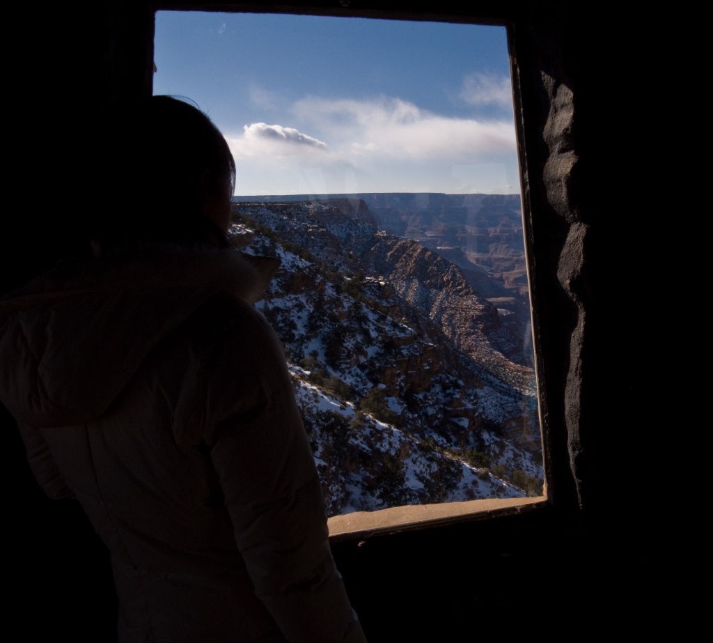 Admiring the view from the tower