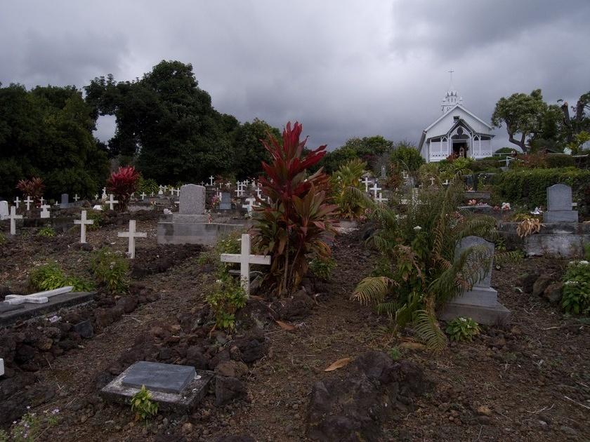 Painted church and graveyard