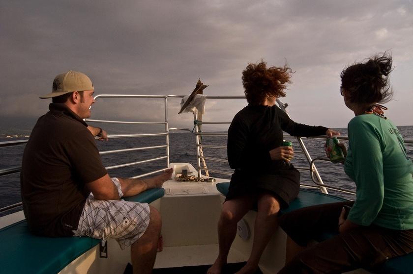 Greg, Anna, and Brooke on whale spotting duty