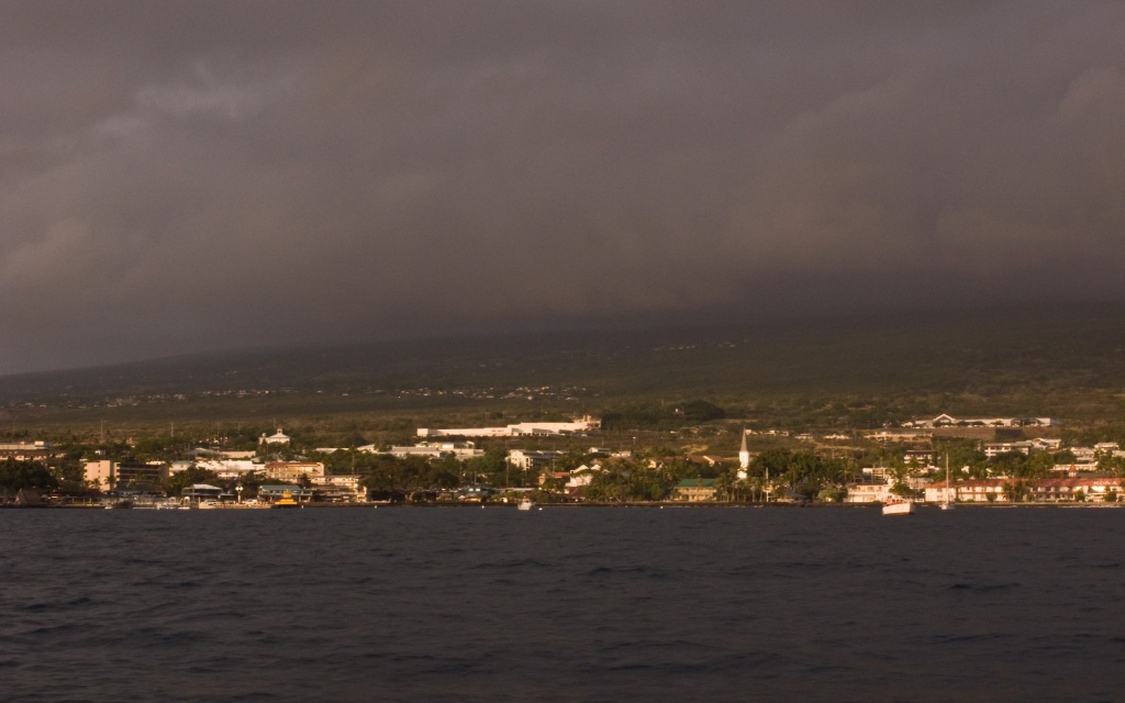 Dark clouds over Kailua-Kona