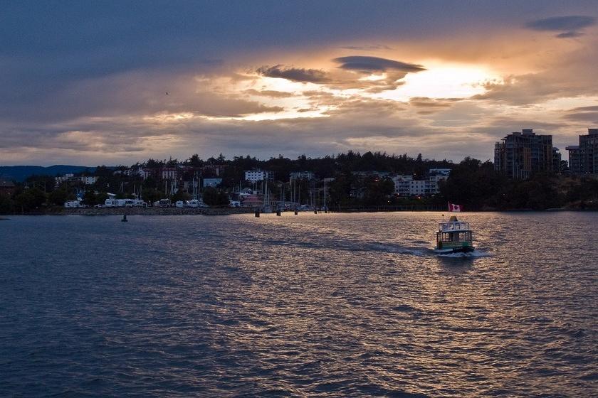 Victoria Harbour Ferry at sunset