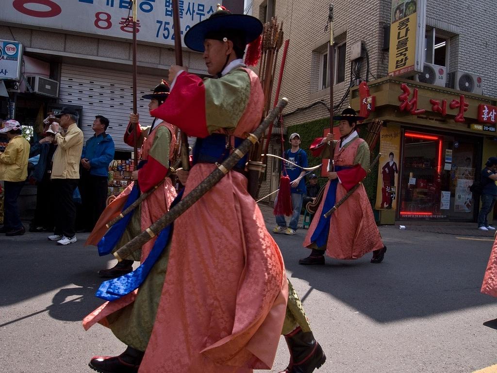 Marching to the changing ceremony