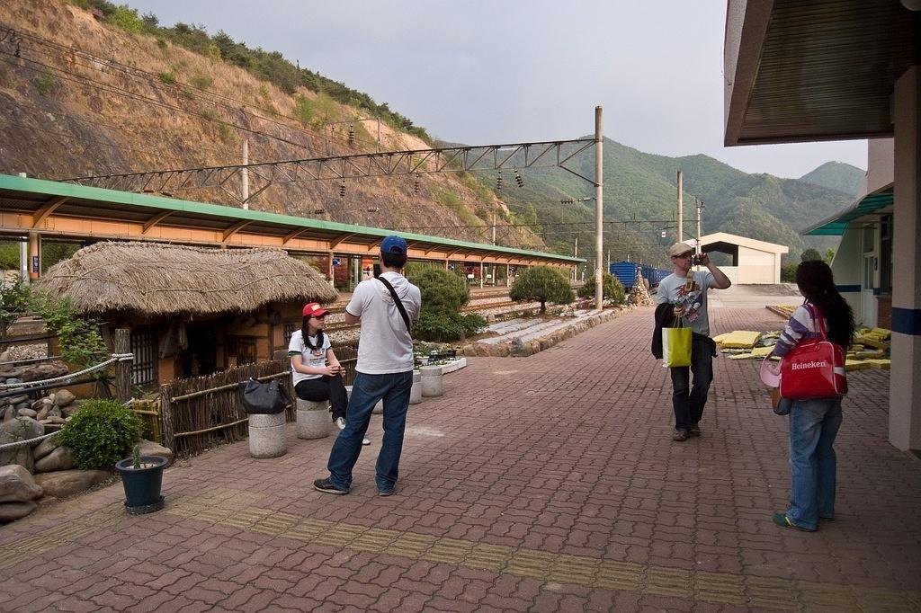 Waiting for the train at Danyang station