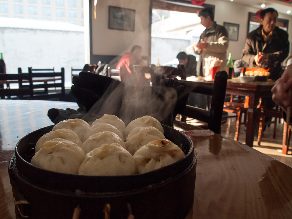 Steamed baozi for breakfast