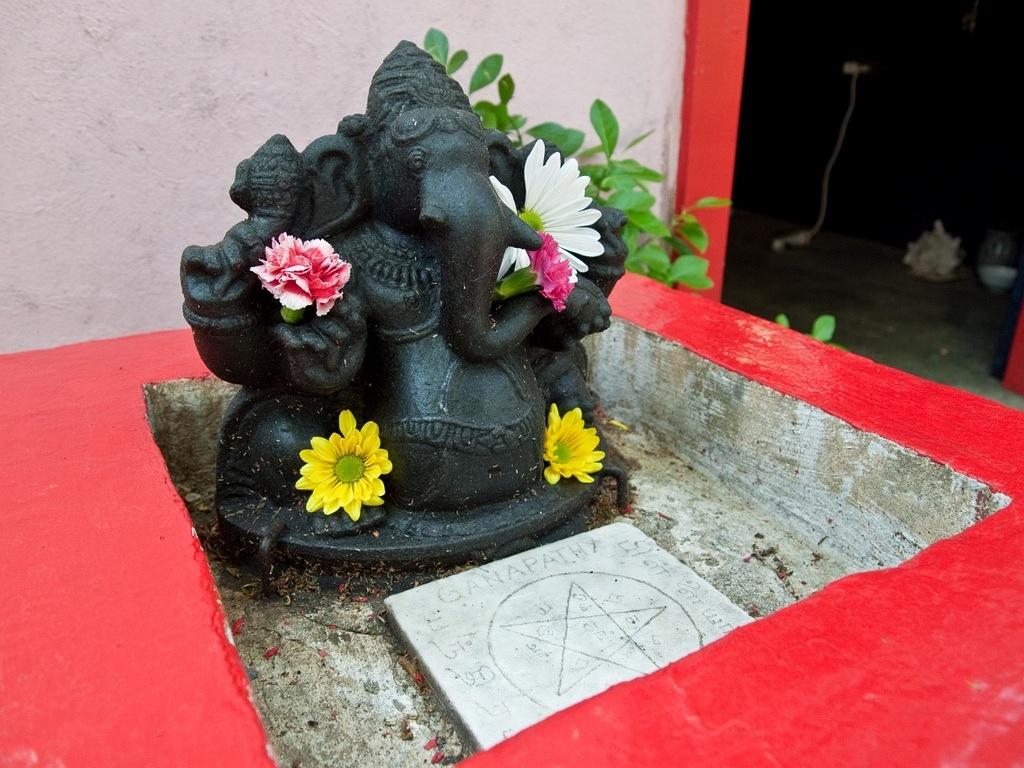 Ganesh and flowers