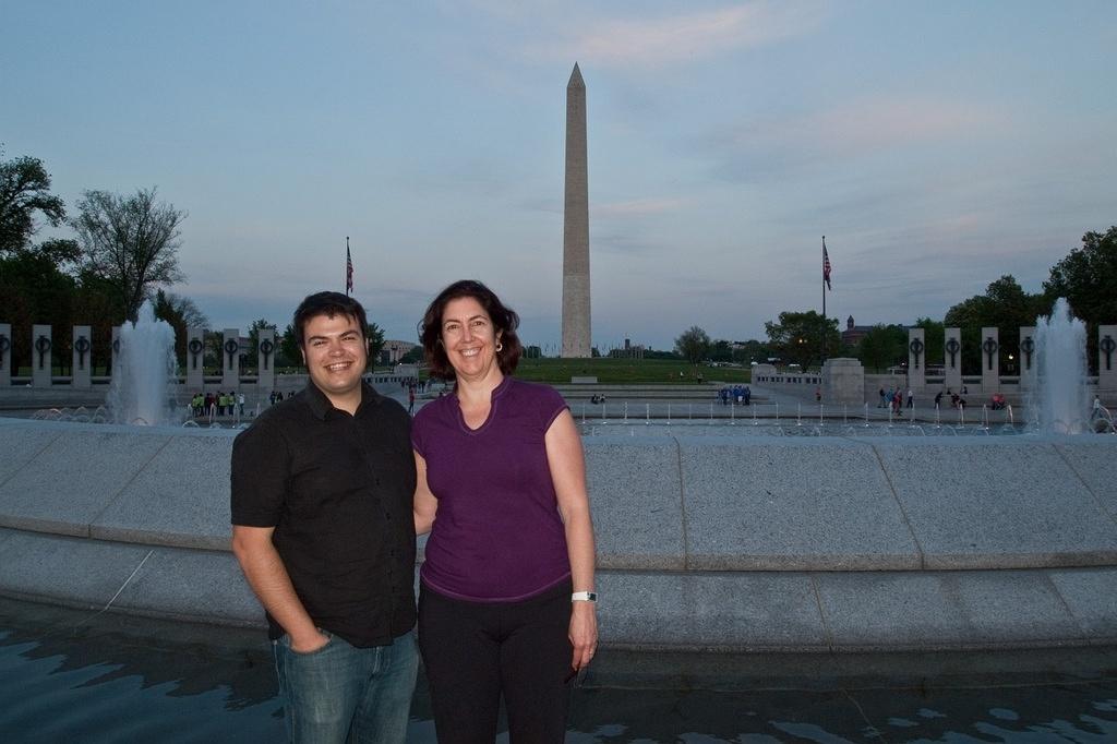 Chris and Anna walking the mall