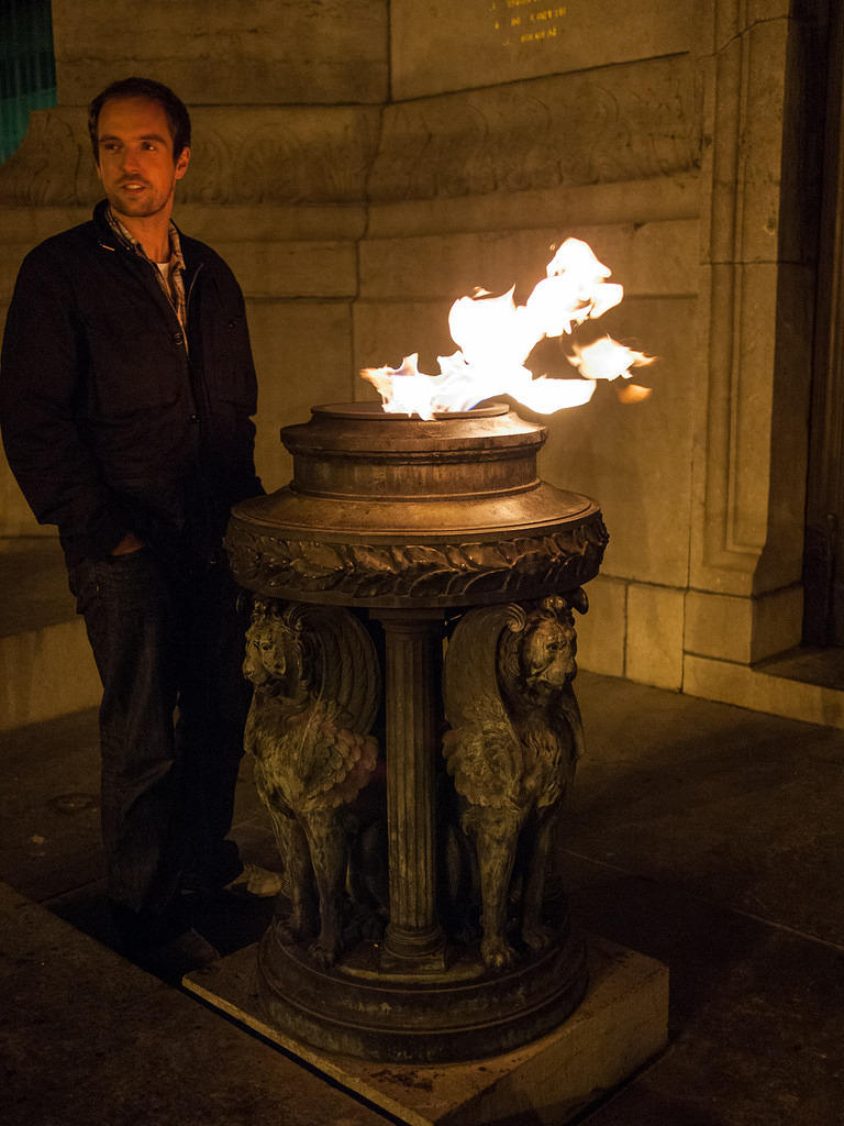 Josh trying to warm up at Congresplein