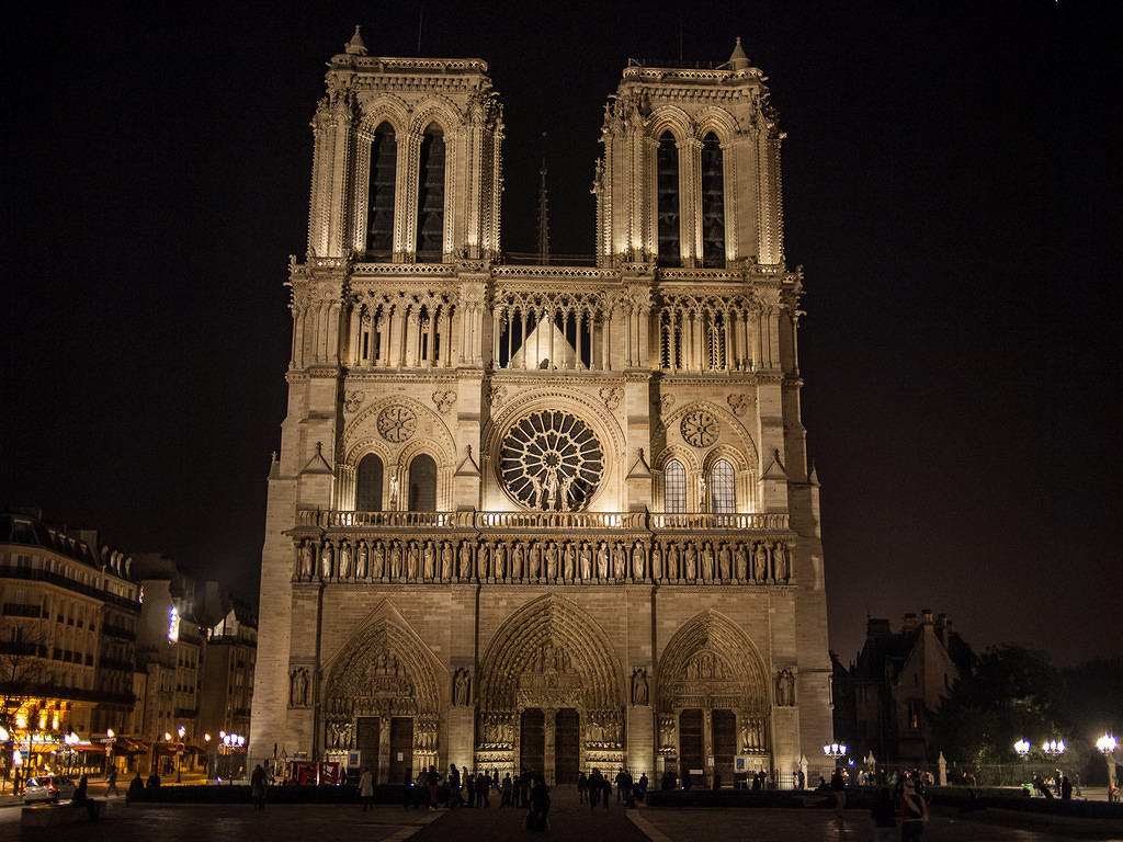 Notre Dame at night