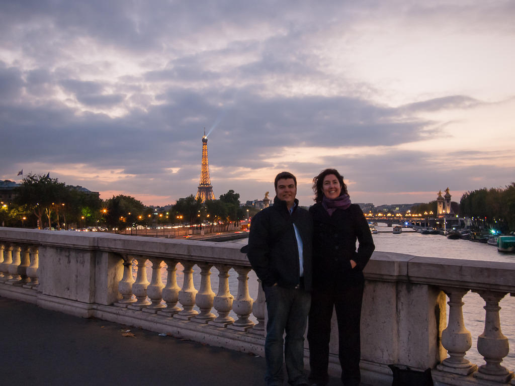 Eiffel Tower, Chris, and Anna