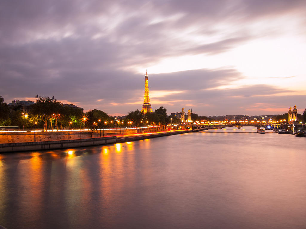 Eiffel Tower and Pont Alexandre III