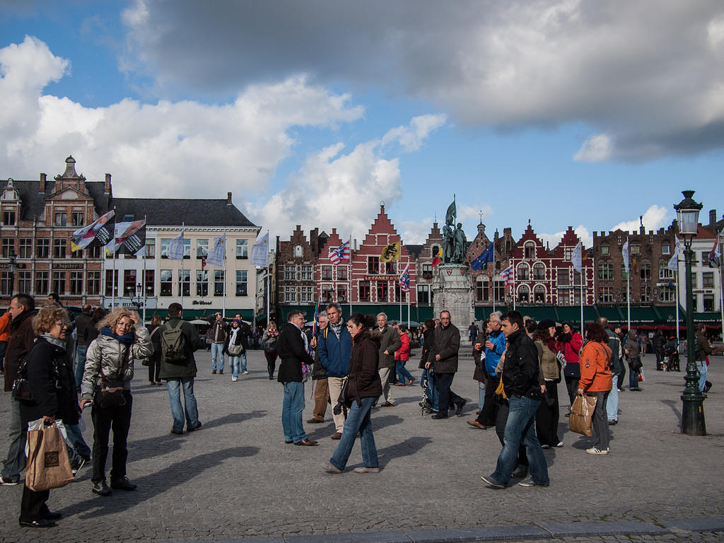 Busy market square