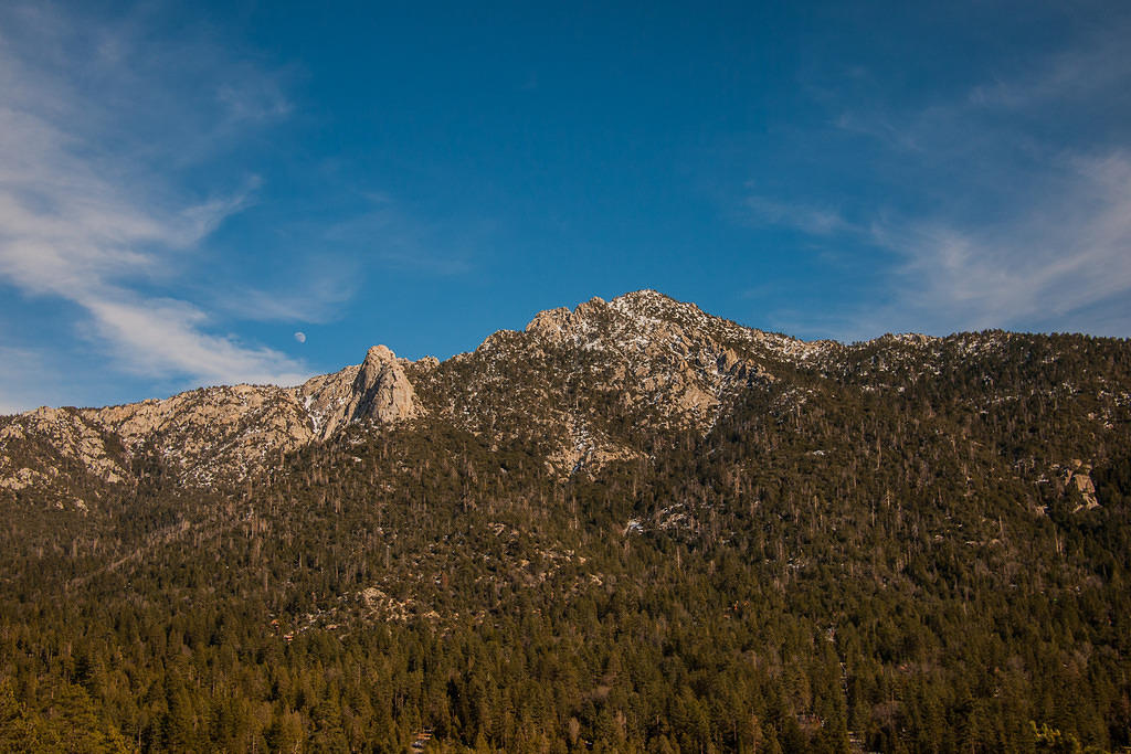 San Jacinto mountains and moon