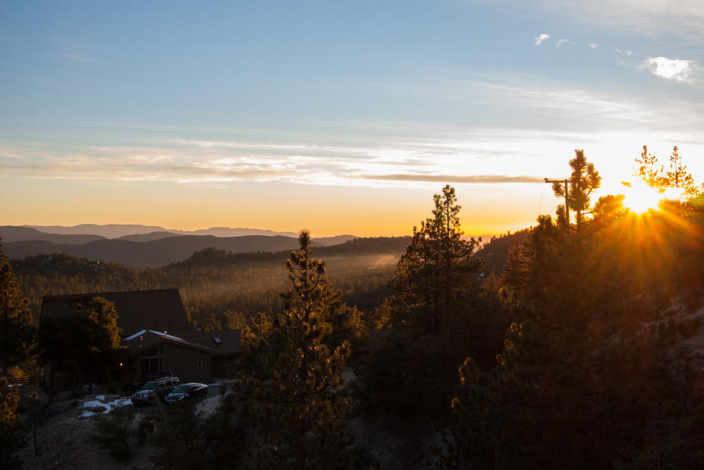 Sunset and smoke haze