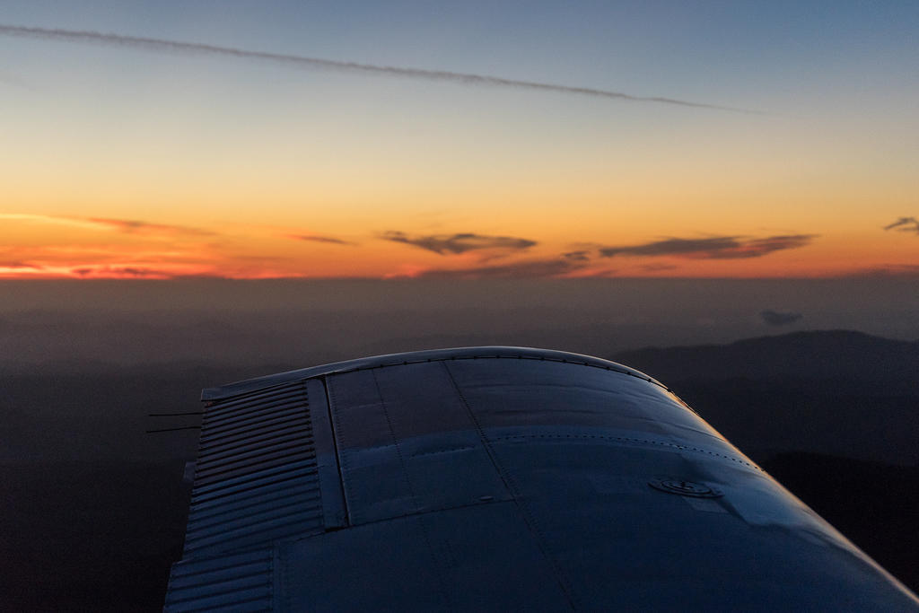 Beechcraft Duchess sunset flight