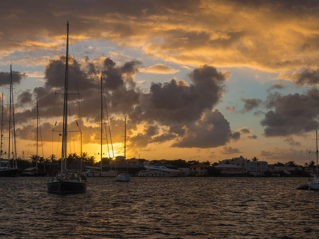 Sunset from Simpson Bay Lagoon