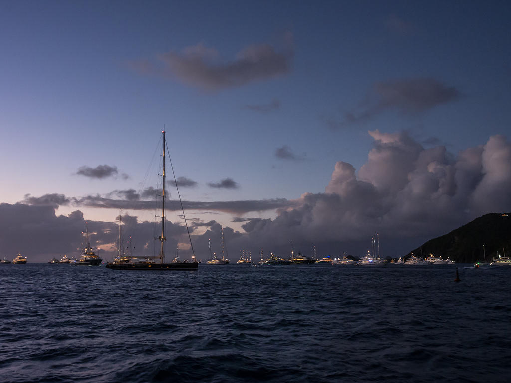 Luxury yachts anchored outside Gustavia