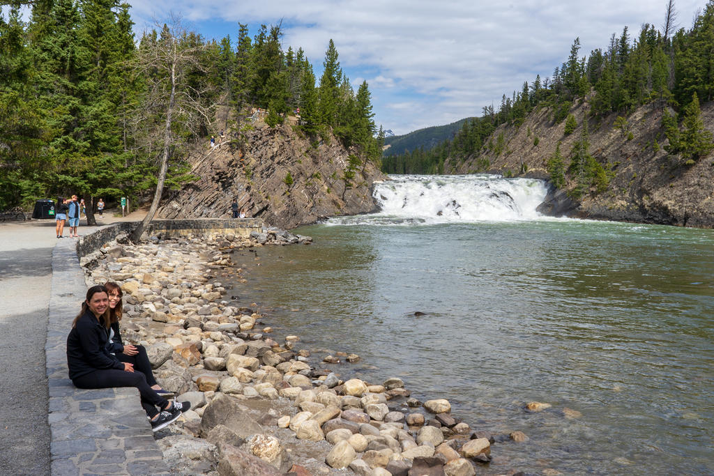 Meg and Mel at Bow Falls