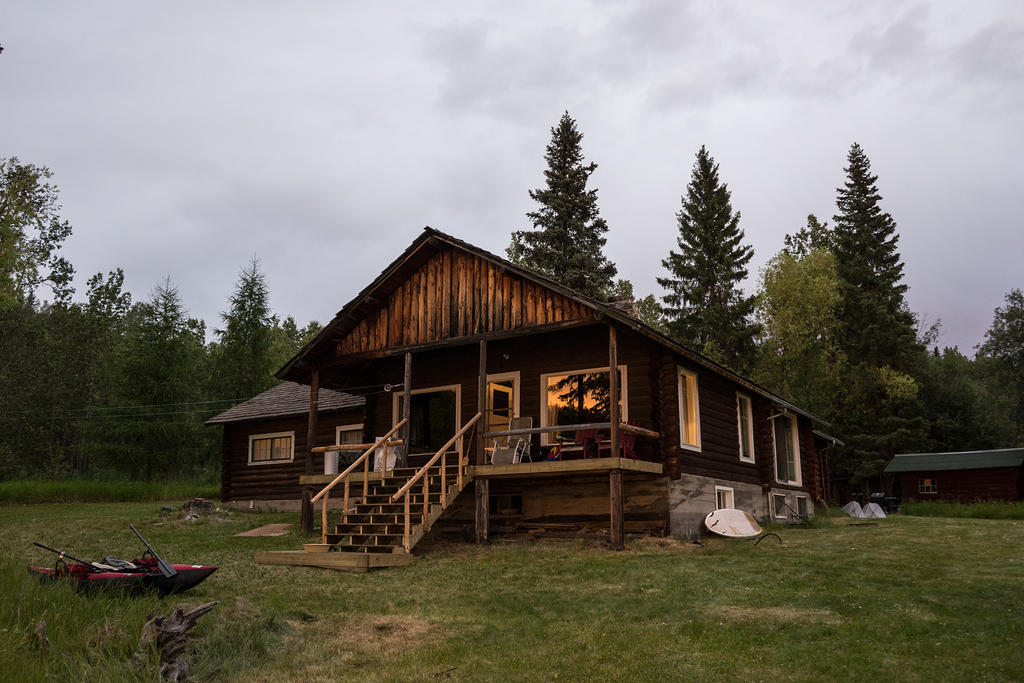 Cabin with evening light