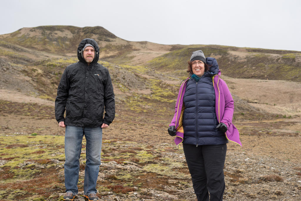 Pete & Anna enjoying the wind on a hike