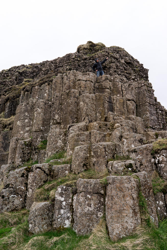 Pete climbing the dwarf cliffs