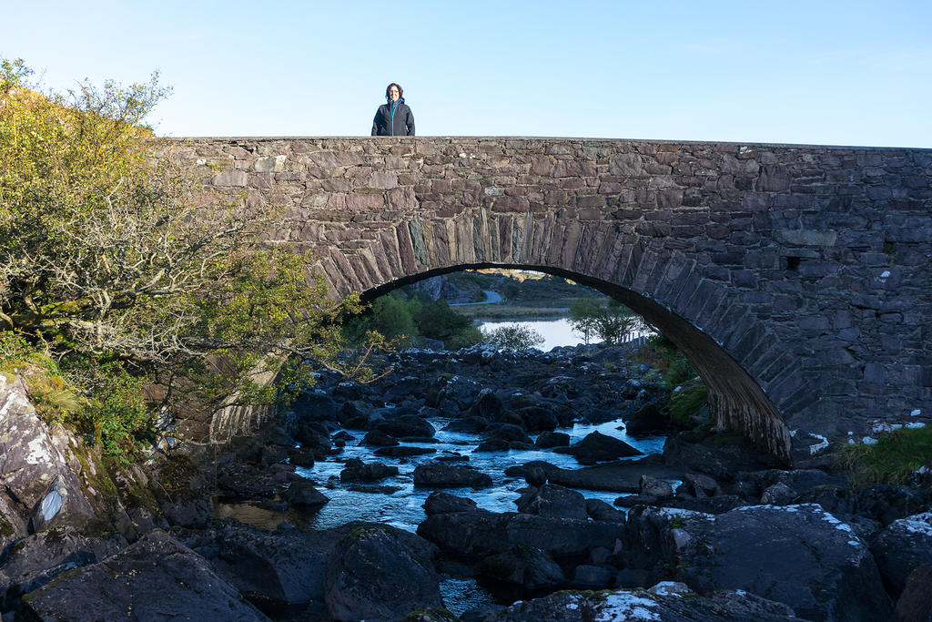 Anna over the bridge at Black Lake