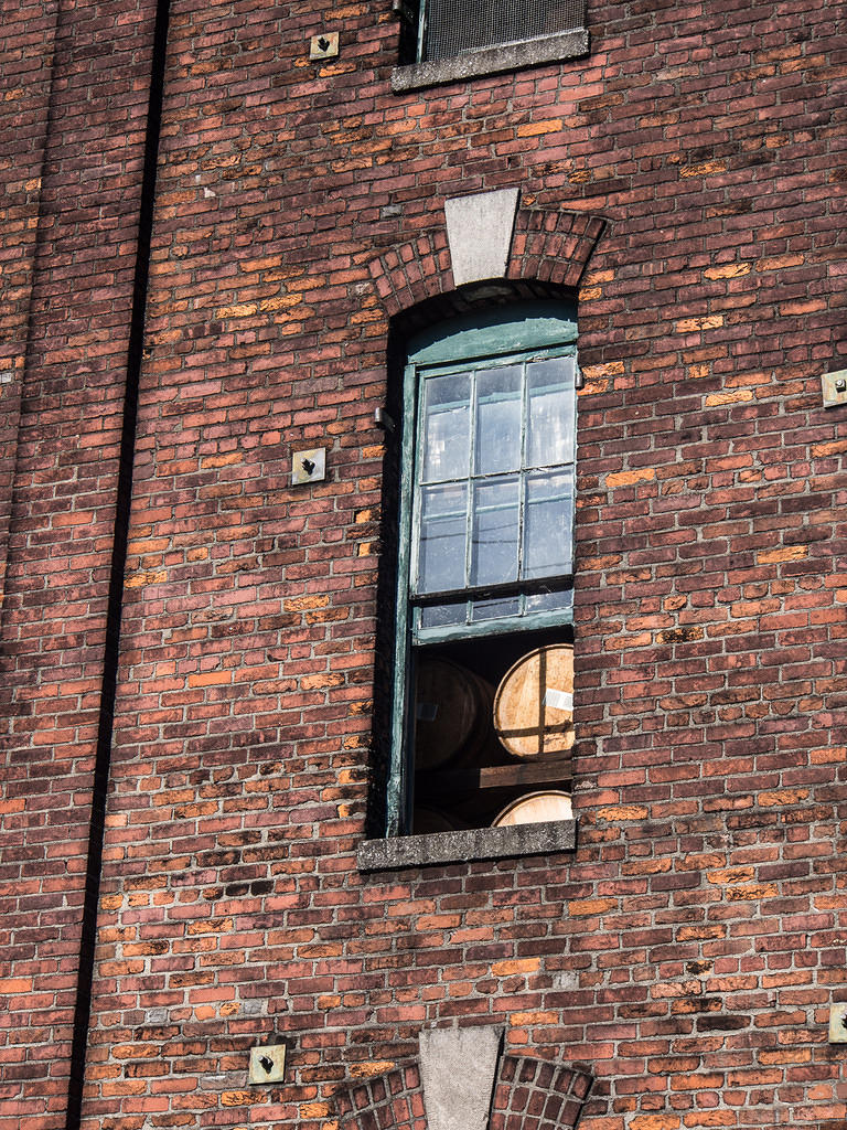 Brick warehouse for bourbon barrels at Buffalo Trace