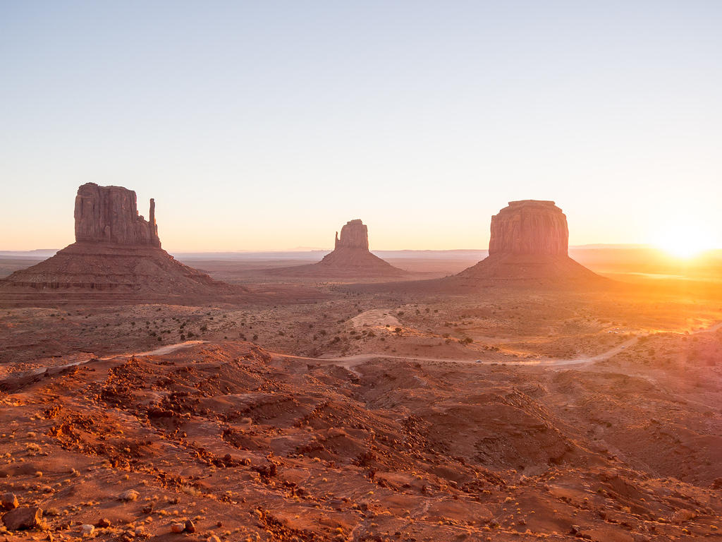 Sunrise over Monument Valley