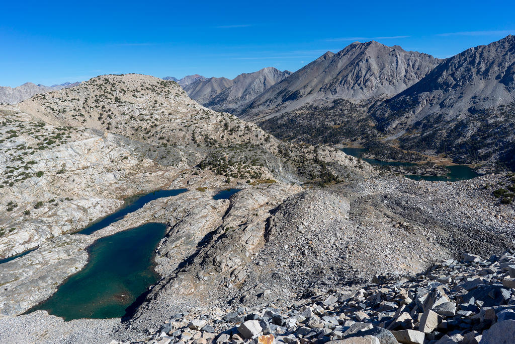 Rae Lakes view from Glenn Pass