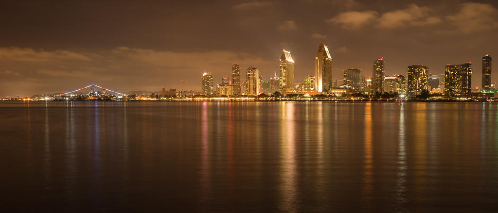 USS Midway and downtown San Diego