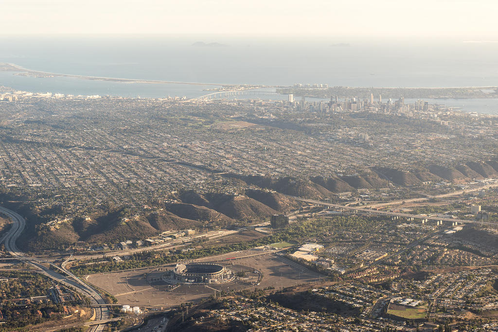 Mission Valley and downtown San Diego