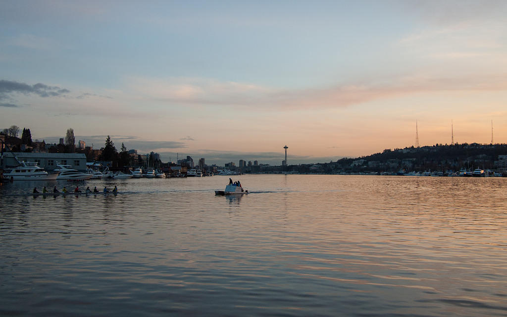 Sunset on the water