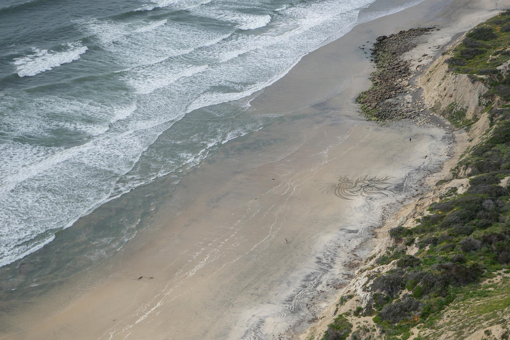 Sand art on Torrey Pines beach