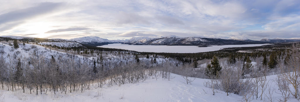 Panoramic view of Mt Granger, Bonneville Peak, and Fish Lake