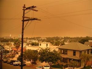 Orange haze over the city