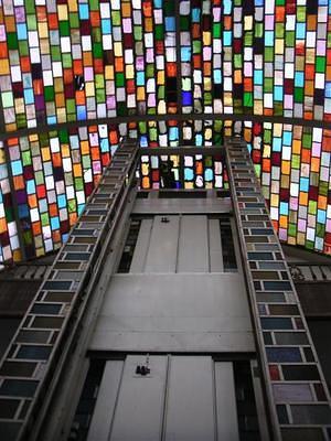 Multicolored glass roof in Terminal Turística Tijuana