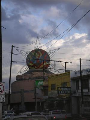 mosaic globe with metal star points