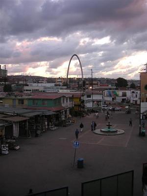 The Tijuana arch at sunset