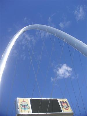 Looking up at the Tijuana arch