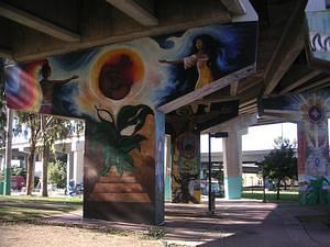 Birth of La Raza painting in Chicano Park