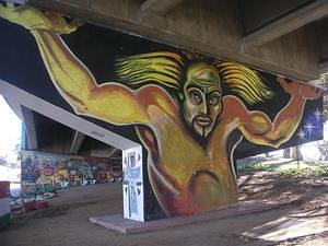 Colossus painting in Chicano Park