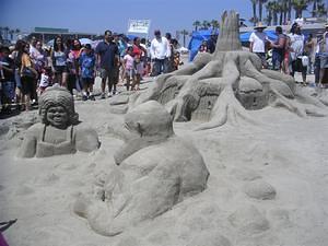 Shrek sand sculptures