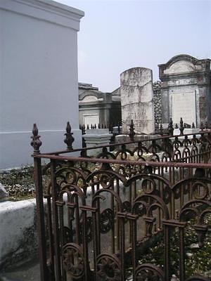 Lafayette Cemetery fence and graves