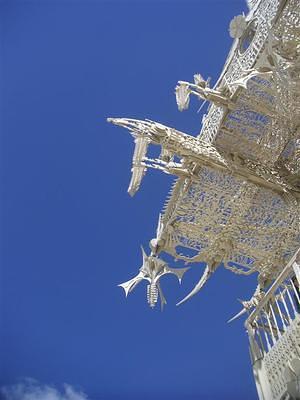 Wooden lattice temple of dreams detail