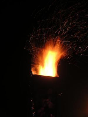 Top flames of a sculpture