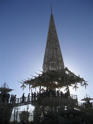 Silhouetted temple of dreams