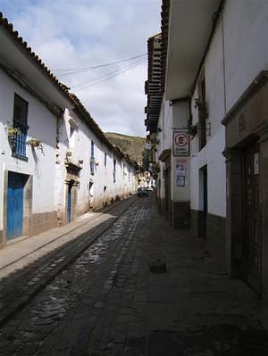 Narrow street outside our hotel in San Blas
