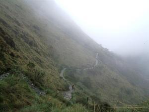 Inka Trail winding through the mountain.