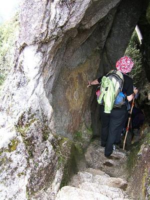 20 meter tunnel that the Inkas dug through solid rock