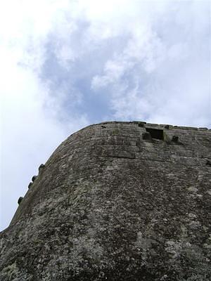 Looking up at the temple of the sun.  Amazing stonework.